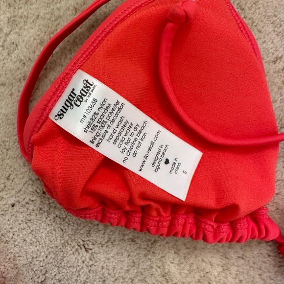 Sugar Coast pink Pineapple bikini ruched back - small - NWOT - Picture 4 of 6